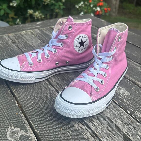 Pink Converse High Top All Stars Mens Size 5.5 Womens Size 7.5 - Picture 2 of 8